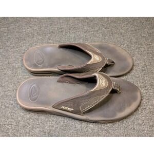 REEF TWO-TONE BROWN FLIP FLOP SANDALS BOTTLE OPENER MENS SIZE 11 SURF SLIP ONS